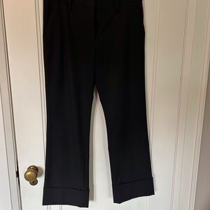 Black wool cropped dress pants